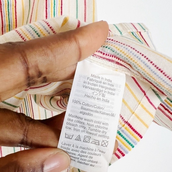 NWOT Madewell Button-Front Cami Tank in Textural Rainbow Stripe - Picture 7 of 7